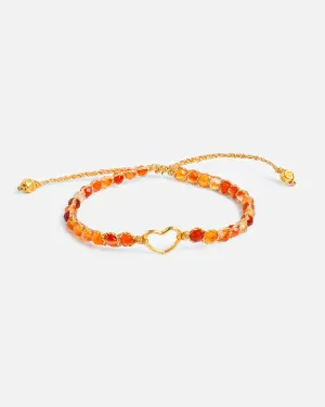 Carnelian From Brazil Heart Kids | Gold