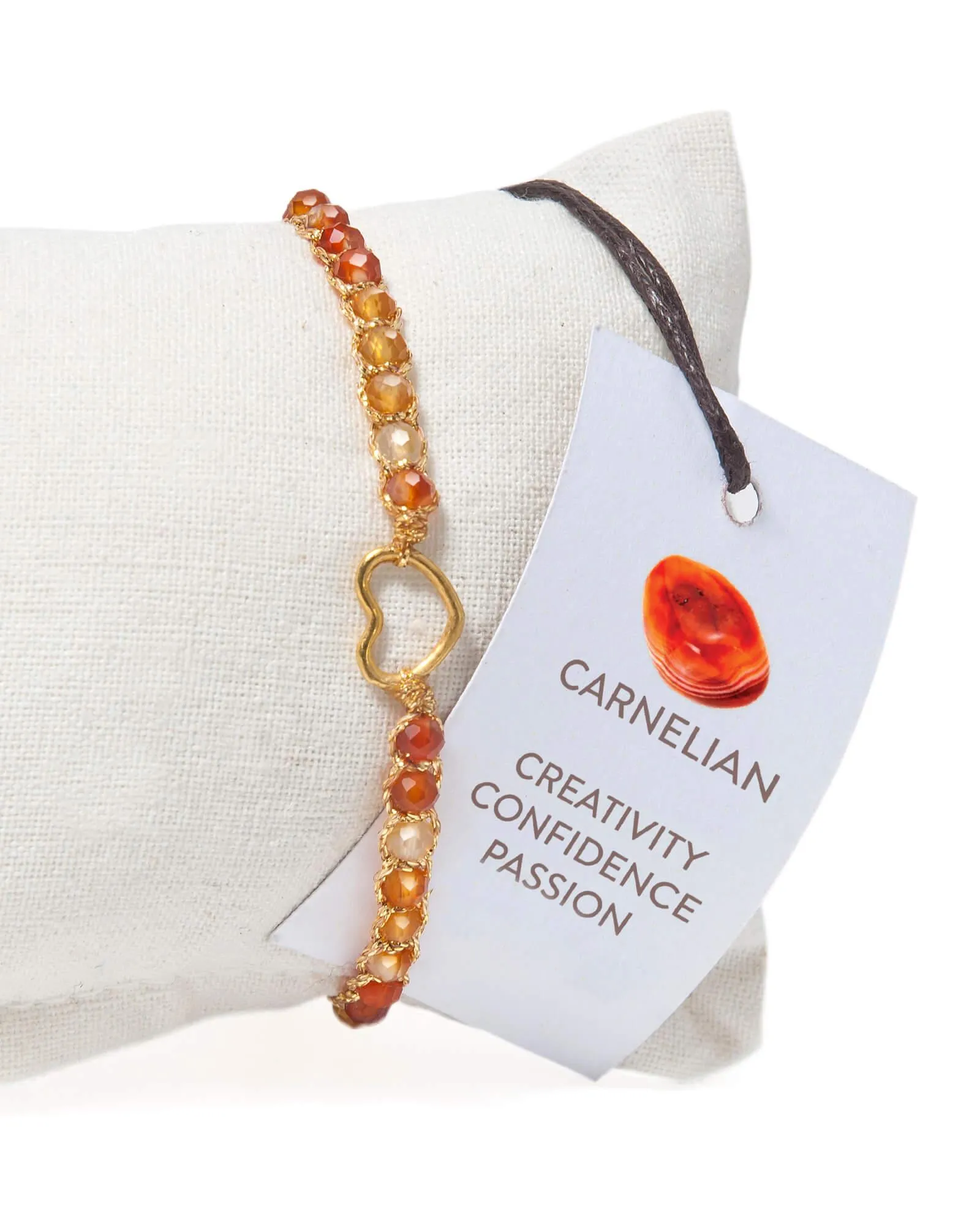 Carnelian From Brazil Heart Kids | Gold