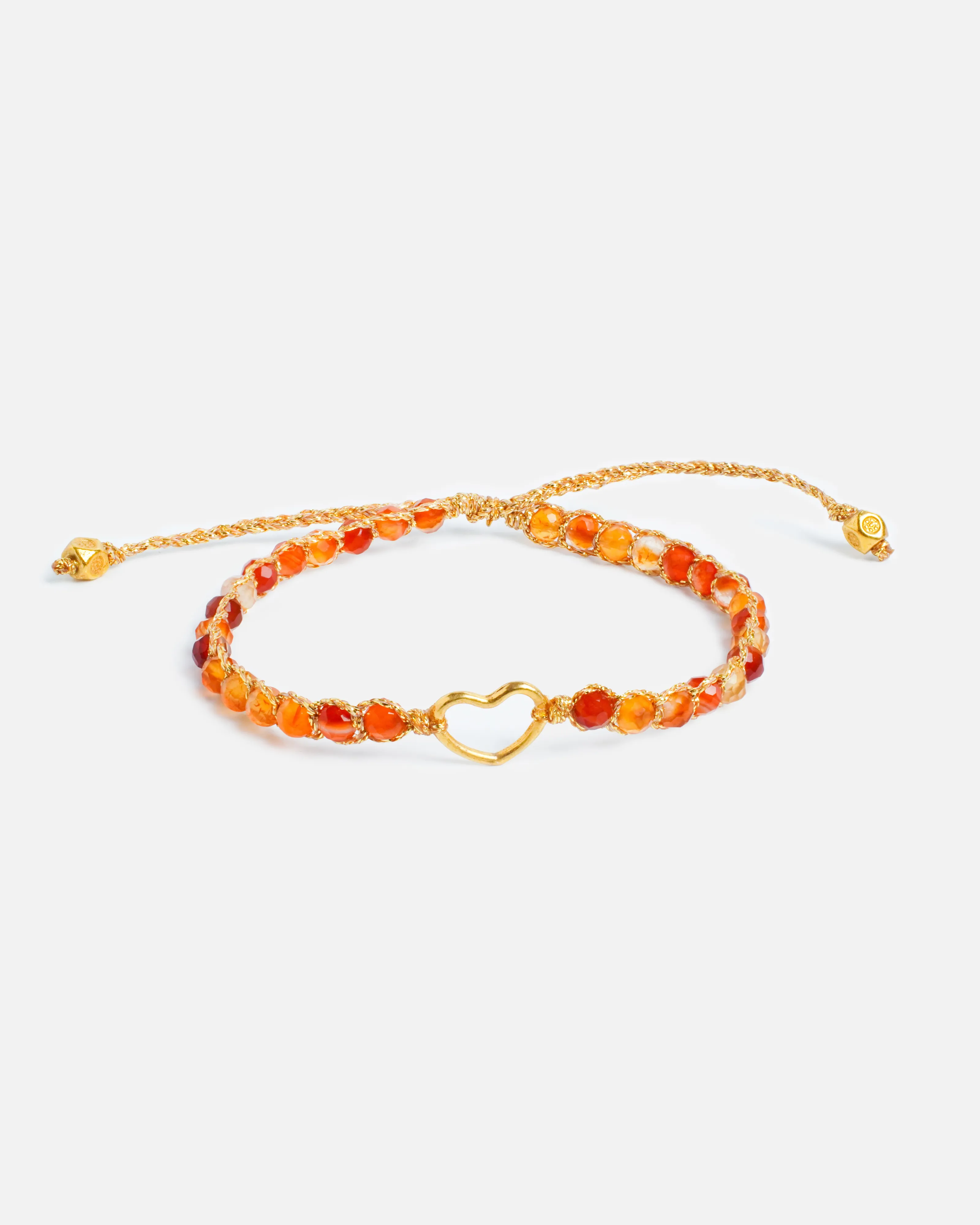 Carnelian From Brazil Heart Kids | Gold