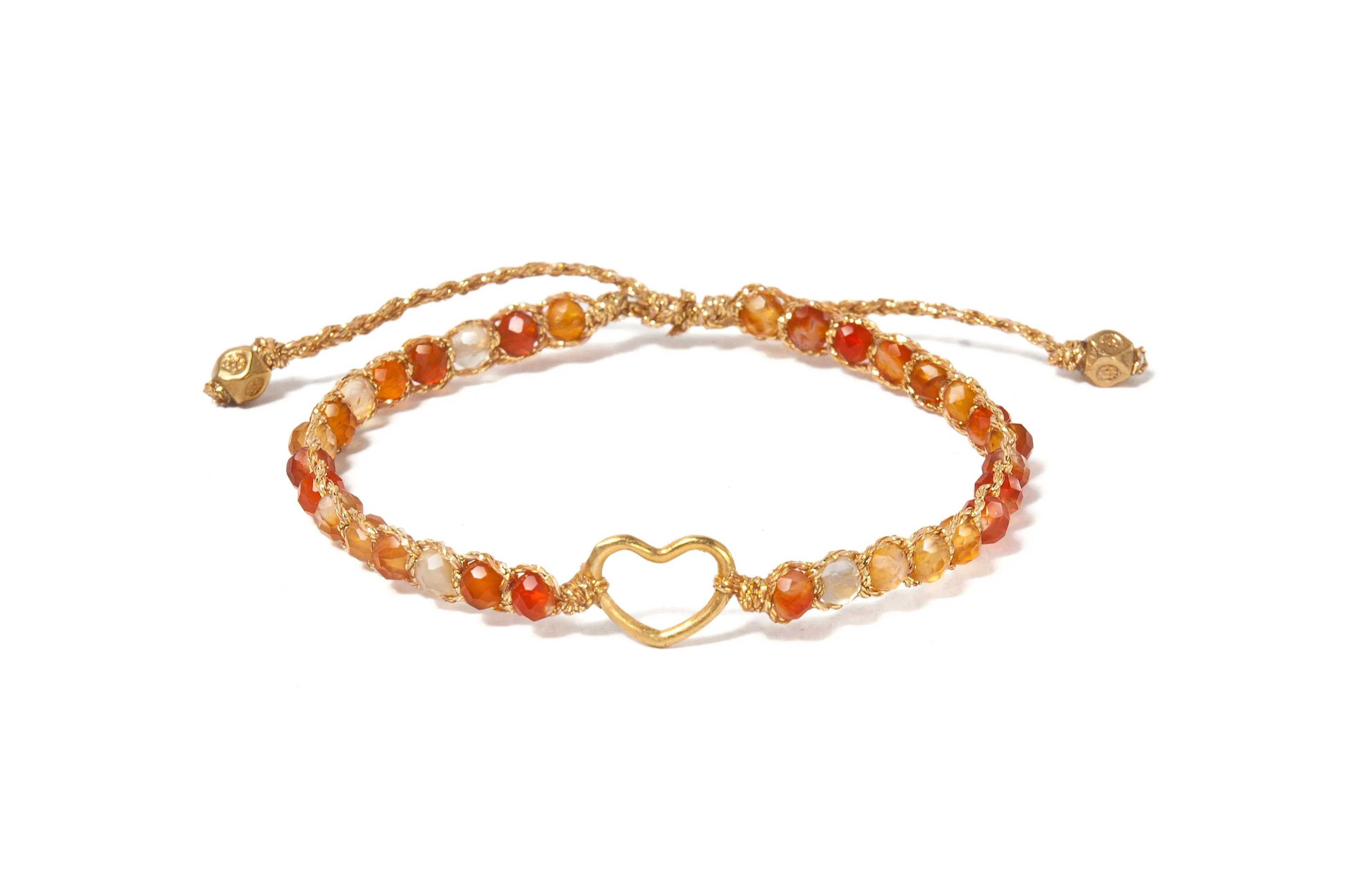 Carnelian From Brazil Heart Kids | Gold