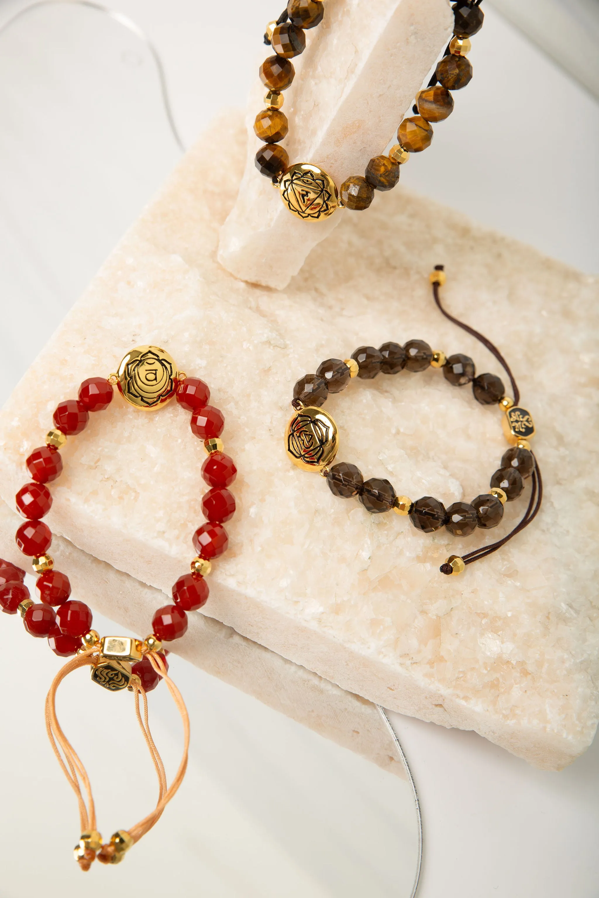 Chakra Healing & Alignment Gemstone Adjustable Bracelets, Set of 7, All Gender