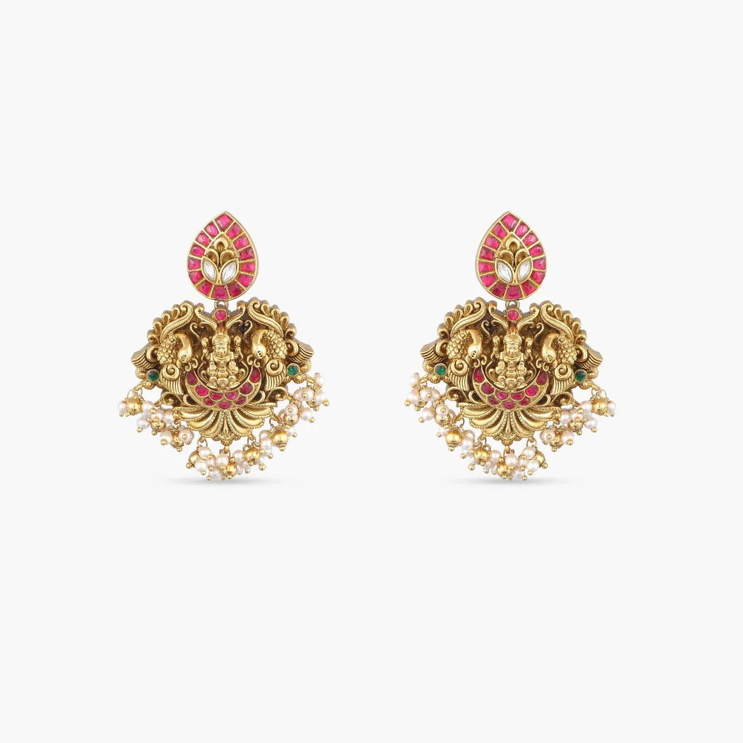 Chitra Temple Antique Necklace Set