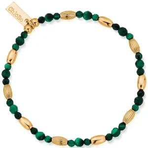 ChloBo Alternative Rice Malachite Bracelet - Gold