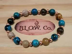Chrysocolla and Bumblebee Jasper for Diabetes 8mm