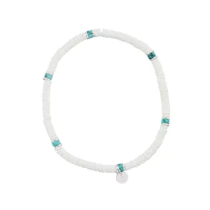 Clam Shell & Stone Bead Stretch Anklet