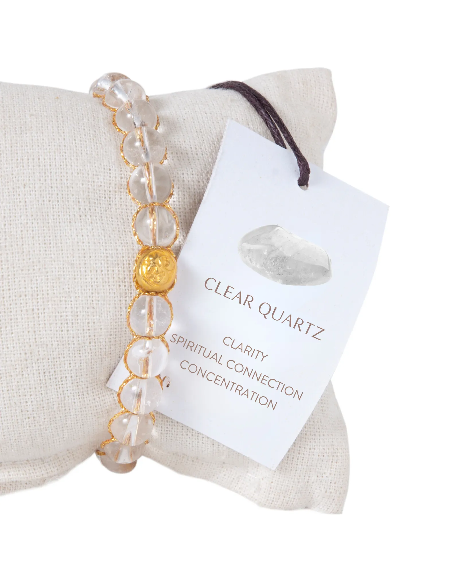Clear Quartz 6mm Bracelet | Gold
