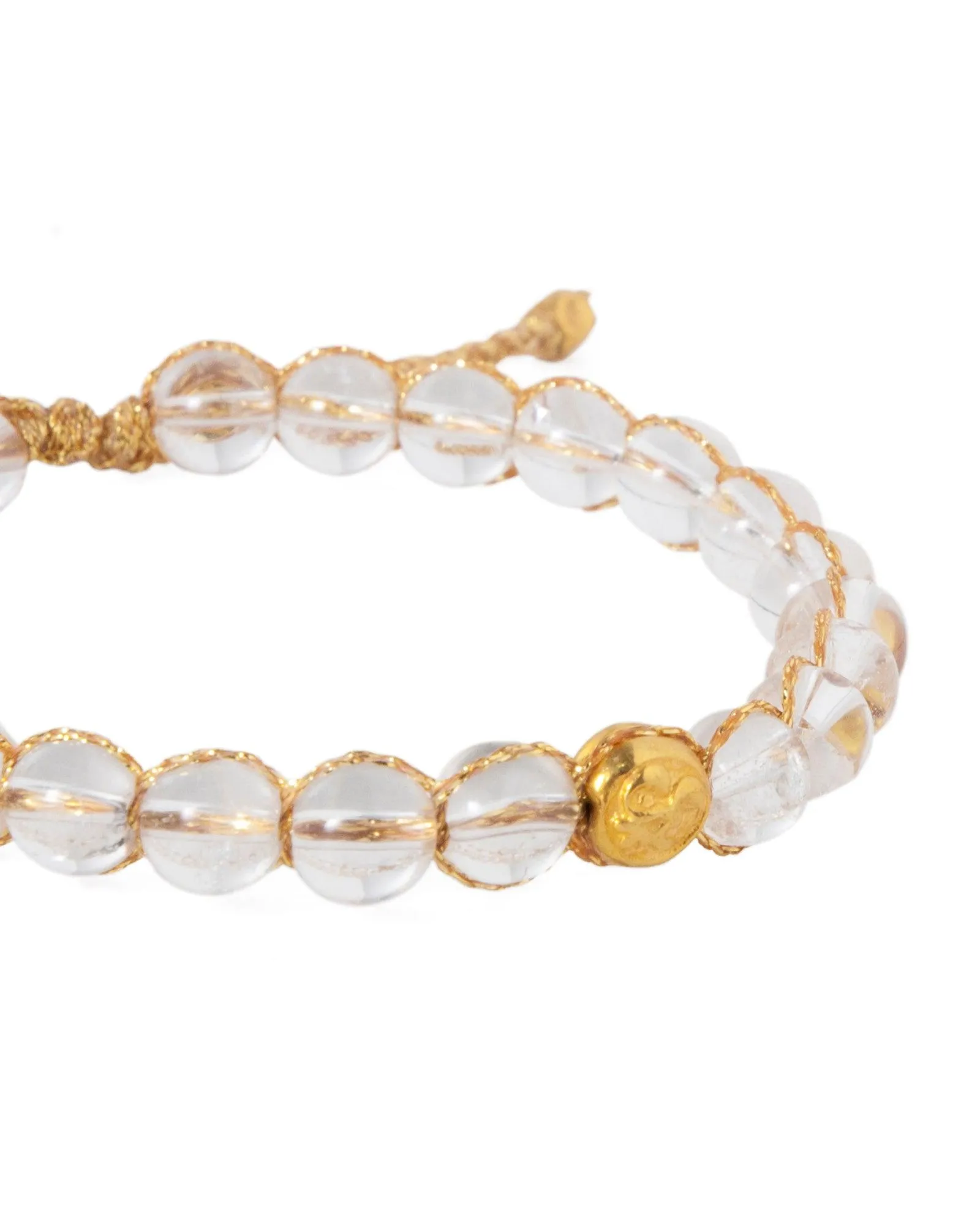 Clear Quartz 6mm Bracelet | Gold