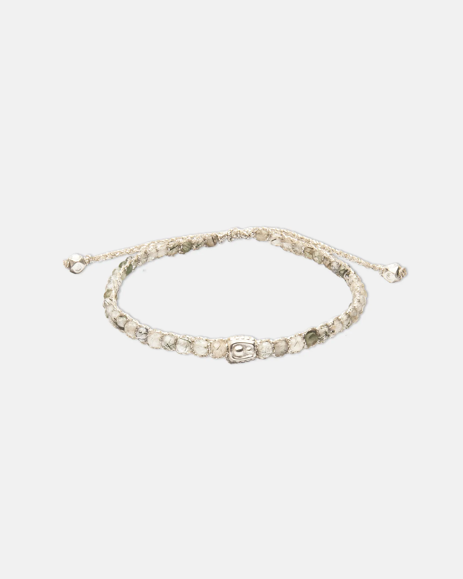 Clear Rutilated Quartz Bracelet | Silver