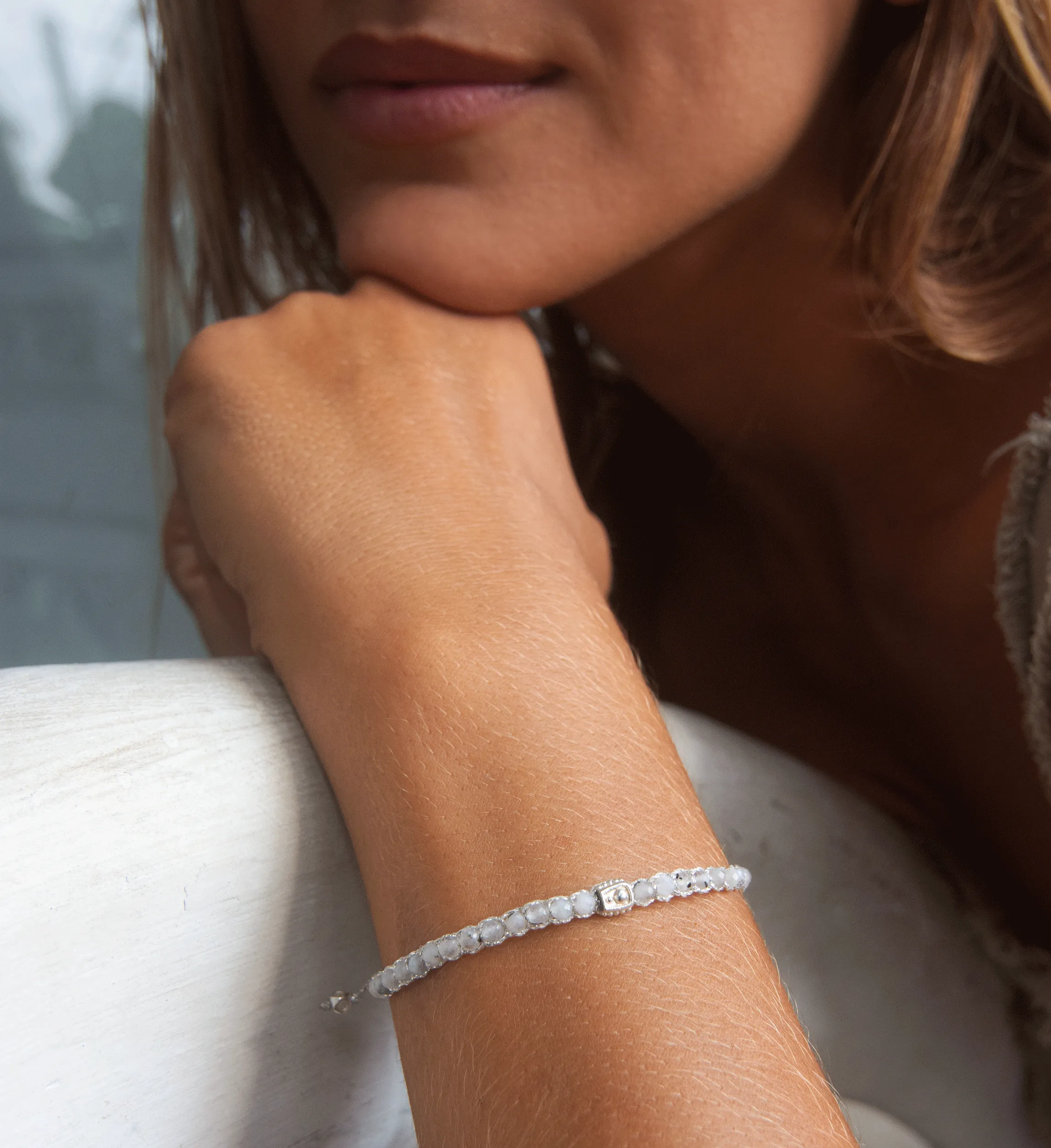 Clear Rutilated Quartz Bracelet | Silver