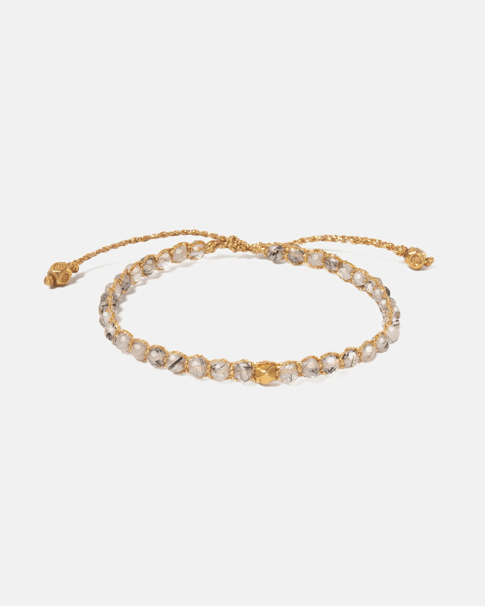 Clear Rutilated Quartz Nugget Kids  | Gold