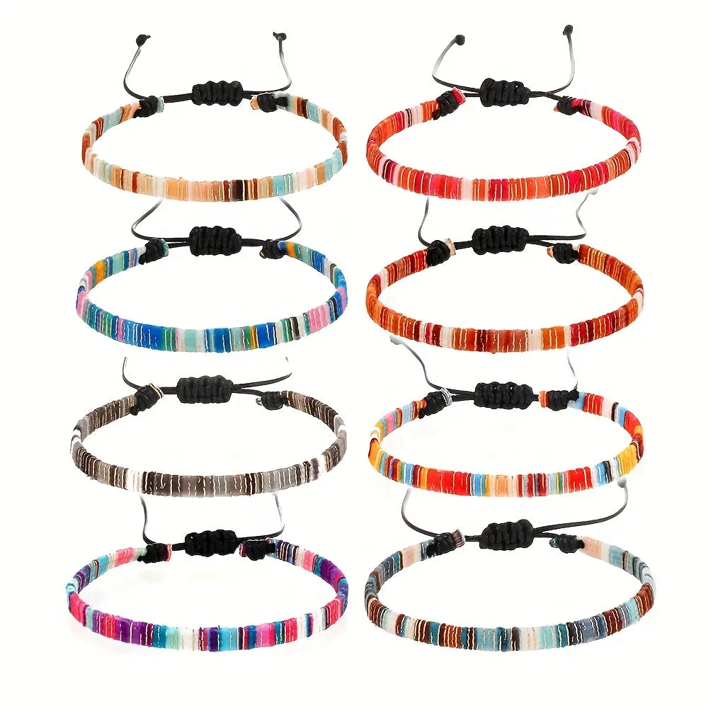 Colorful Woven Bracelet Anklet for Men