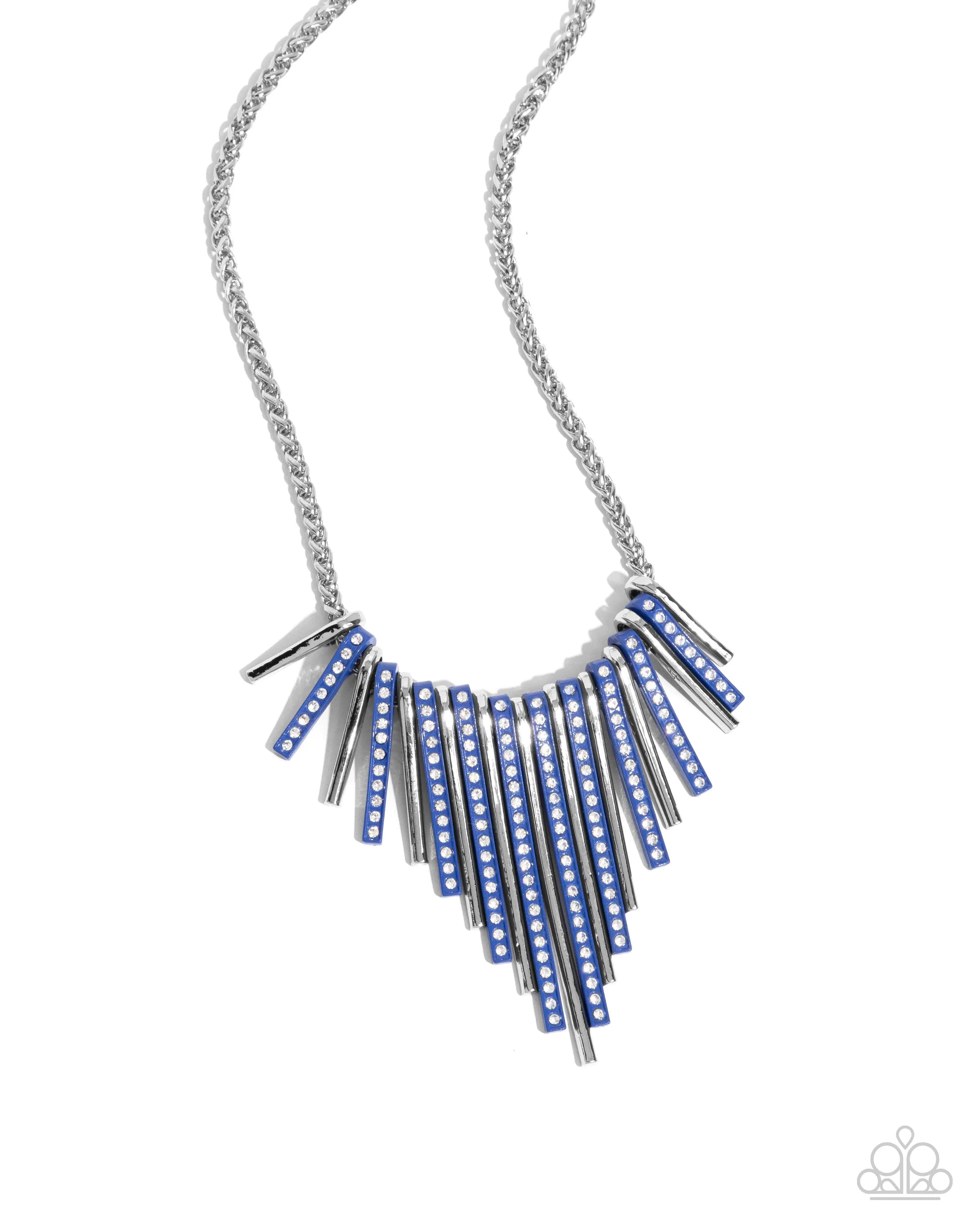 Complete Look Blue Set: Fashionable Fringe - Blue Necklace and Colored Cameo - Blue Bracelet (Necklace and Bracelet Complete Set) - BB-BL-ZU