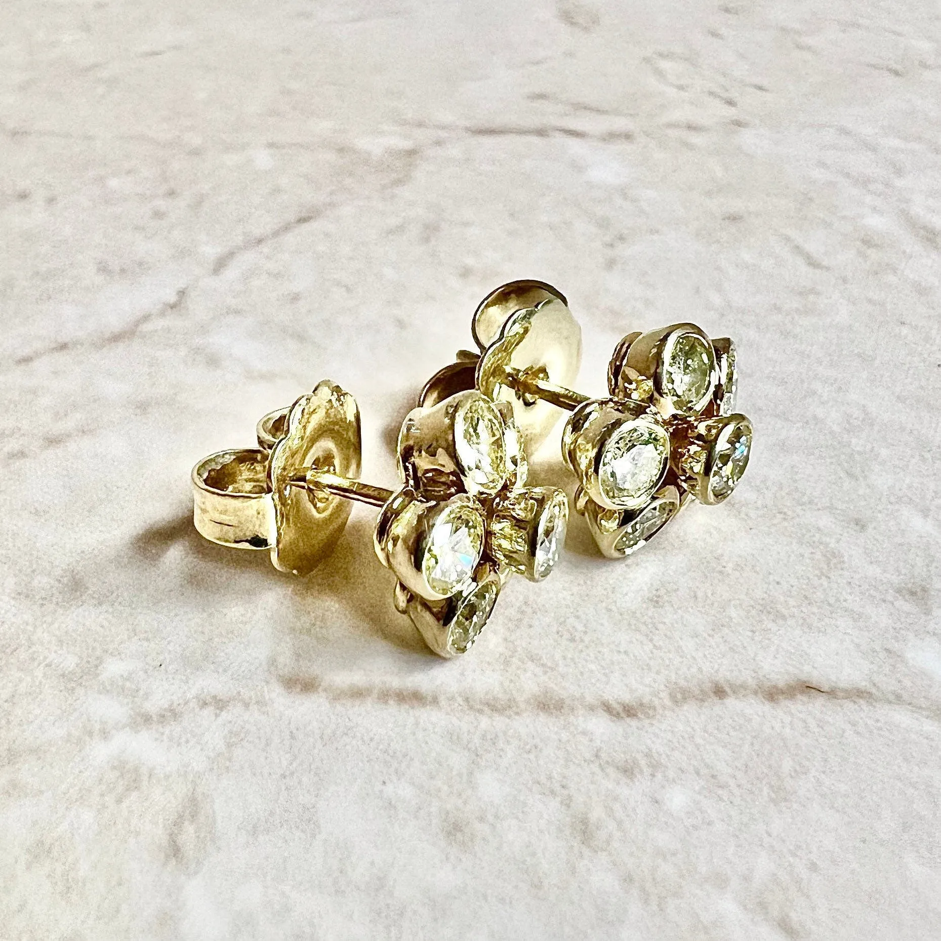 Convertible 18 Karat Yellow Gold 2.25 Carats Yellow Diamond Halo Stud Earrings By Carvin French