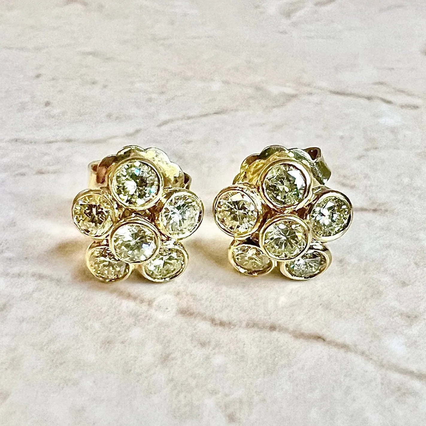 Convertible 18 Karat Yellow Gold 2.25 Carats Yellow Diamond Halo Stud Earrings By Carvin French
