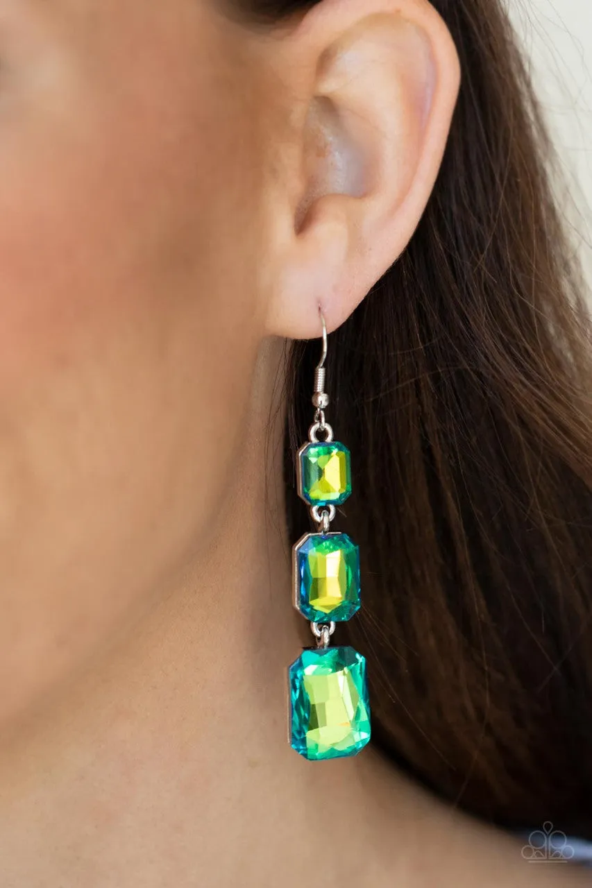 Cosmic Red Carpet Green Paparazzi Earrings
