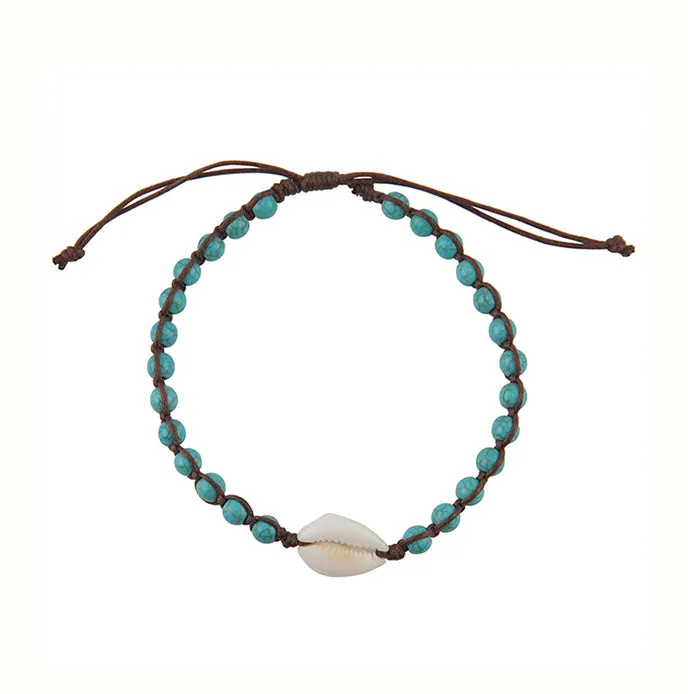 Cowrie Handmade Howlite Anklet