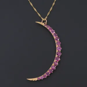 Crescent Moon Pendant | Garnet Crescent Pendant