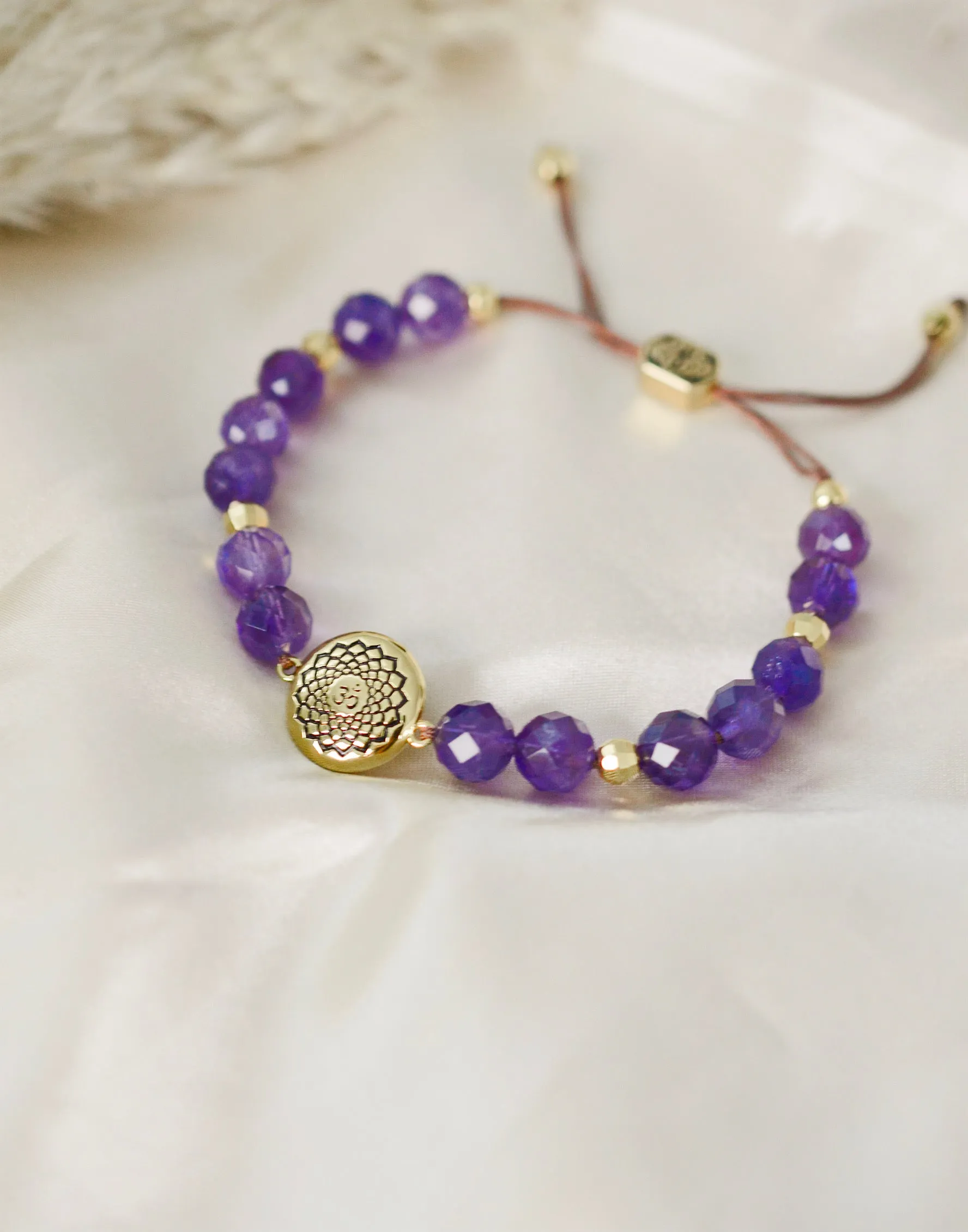 Crown Chakra Amethyst Spiritual Healing & Stress Relief Bracelet