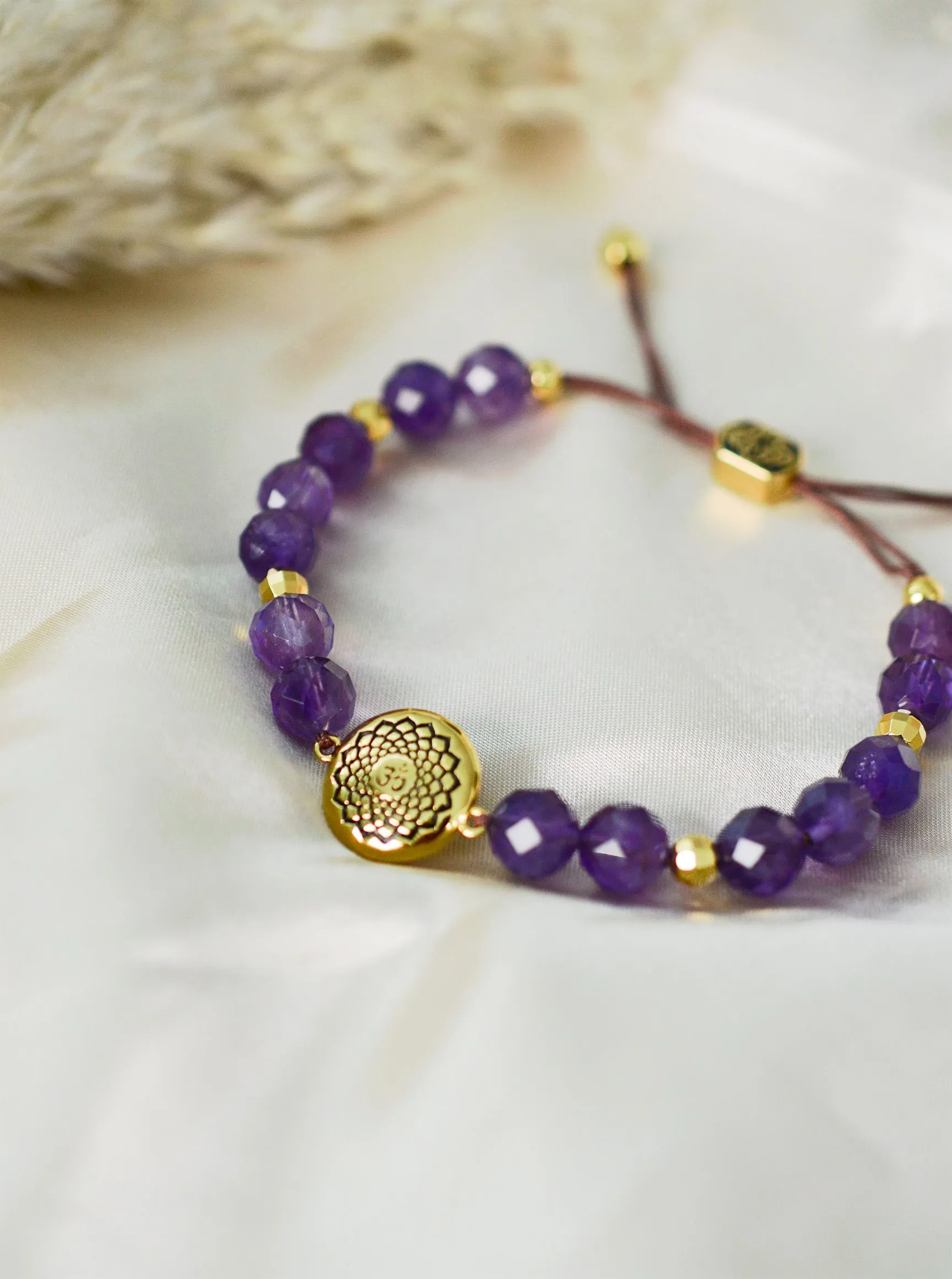 Crown Chakra Amethyst Spiritual Healing & Stress Relief Bracelet