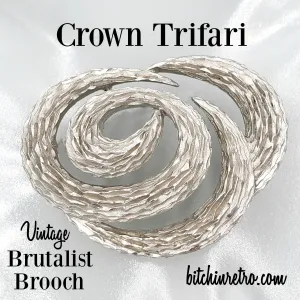 Crown Trifari Vintage Brooch with Mid Century Modern Style