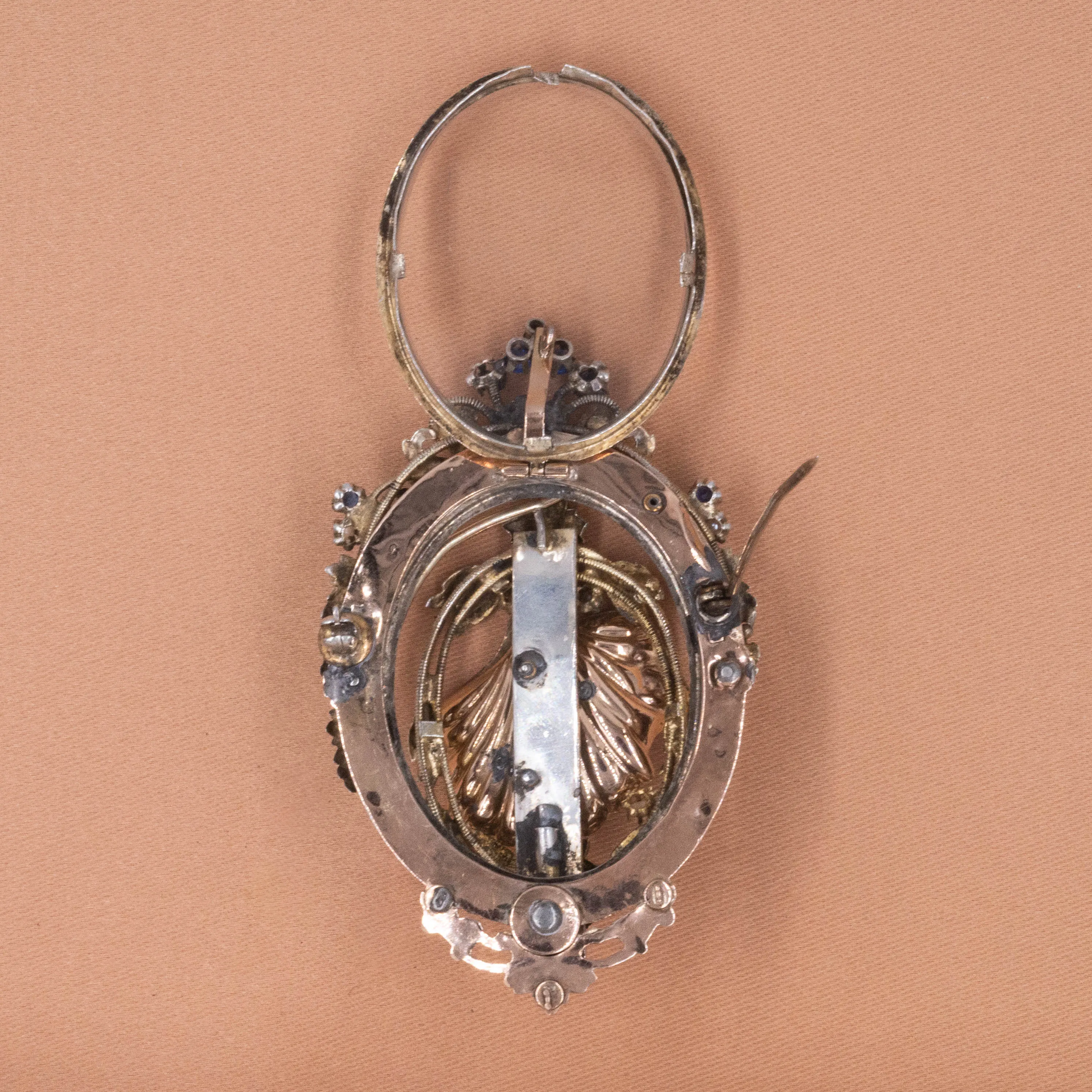 Curious Bee Shell Locket Brooch/Pendant c1870