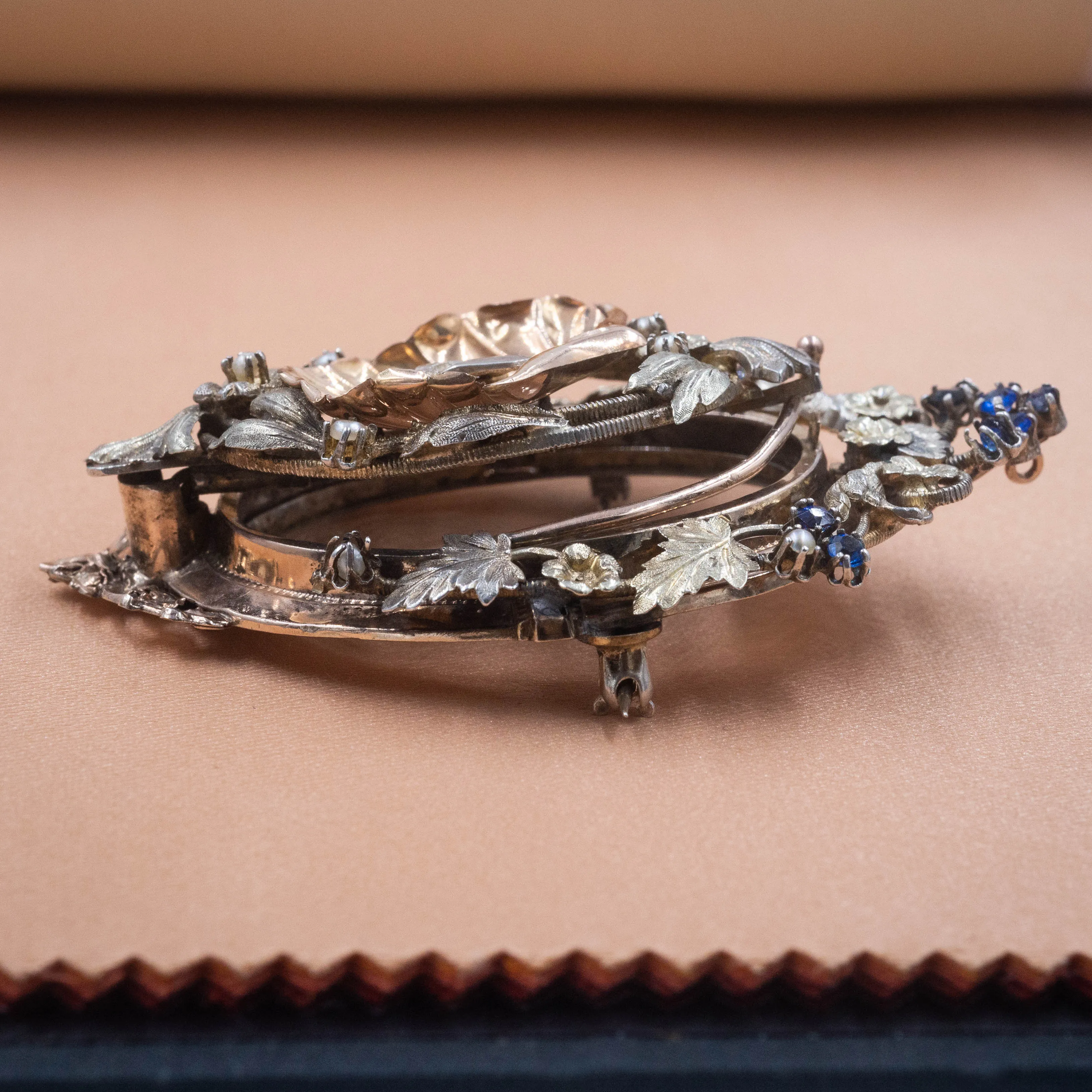 Curious Bee Shell Locket Brooch/Pendant c1870