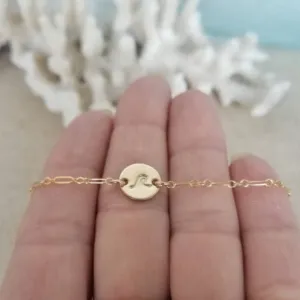 Custom Design Disc Chain Anklet - Sterling, Gold, or Rose Gold