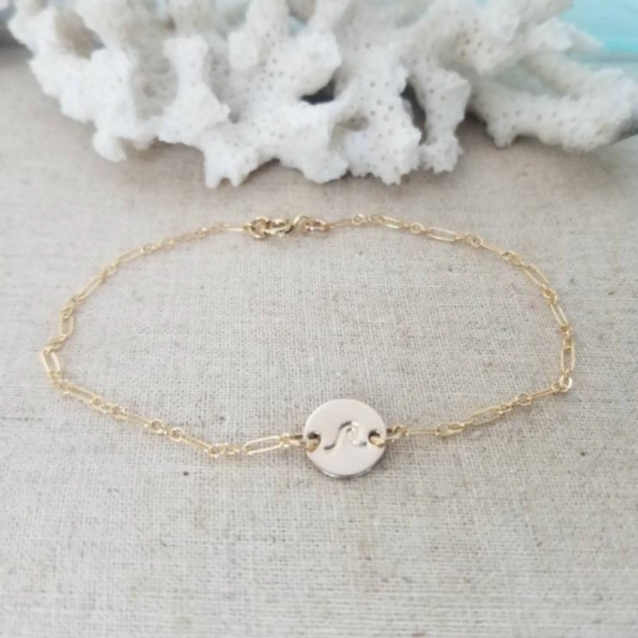 Custom Design Disc Chain Anklet - Sterling, Gold, or Rose Gold