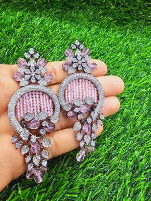 CZ and BabyPink Earrings