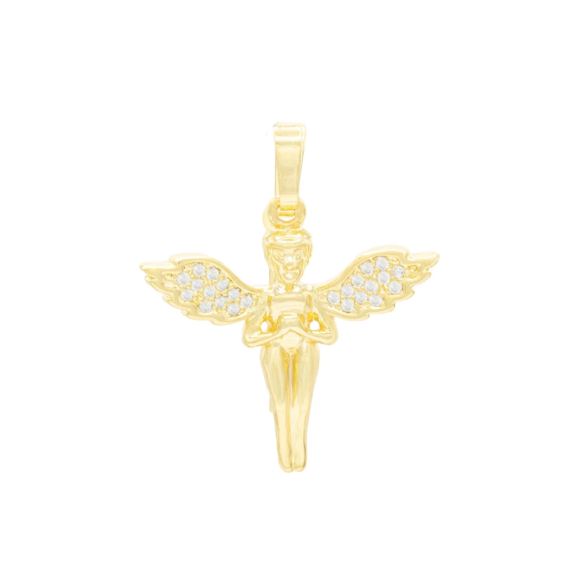 CZ Angel Pendant 14K Anklet Bracelet Gold Filled Cubic Zirconia Charm Rope Foot Chain Set 10" Women Girl Teen