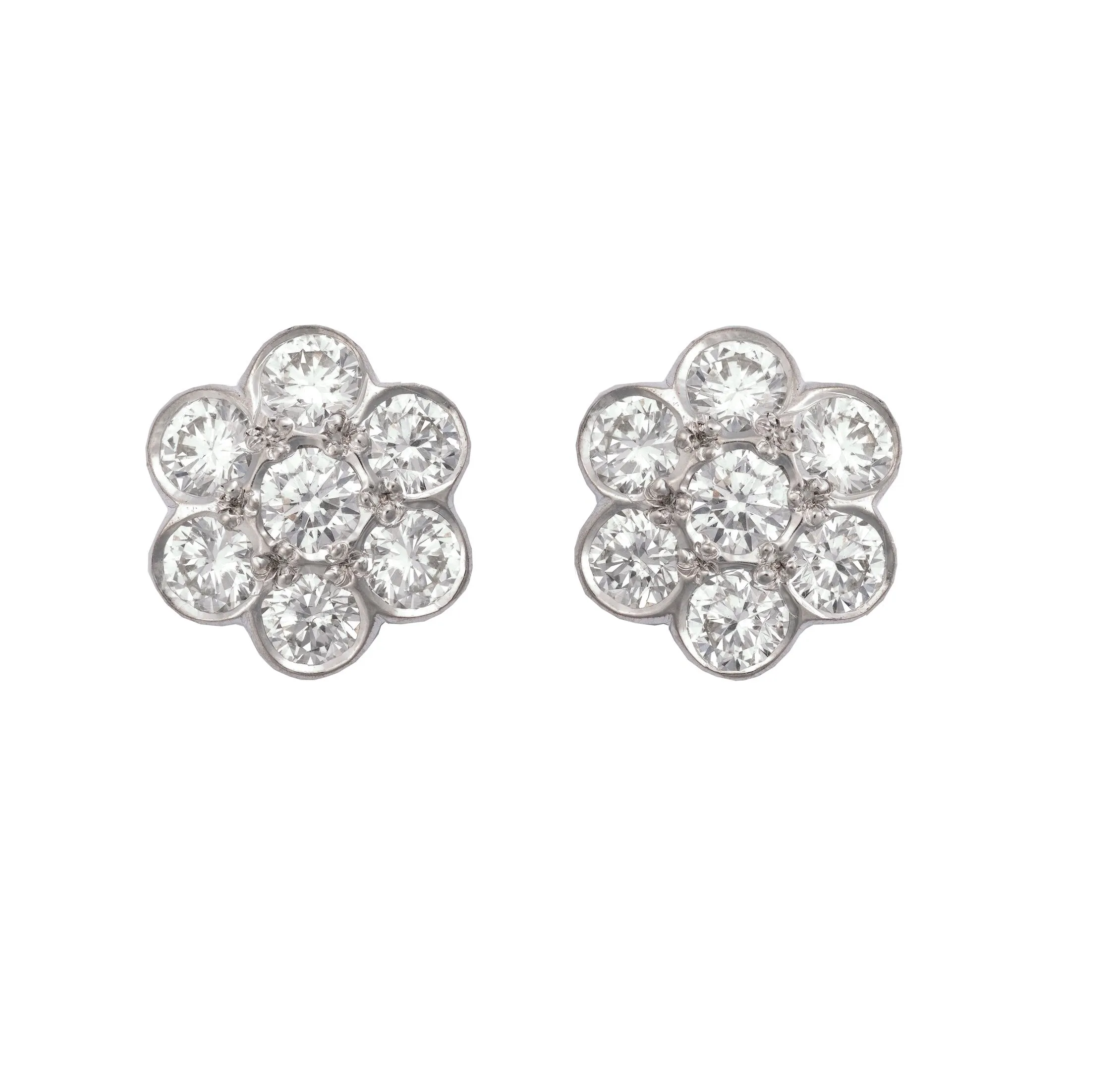 'Daisy'  Diamond Cluster Stud Earrings I.1964