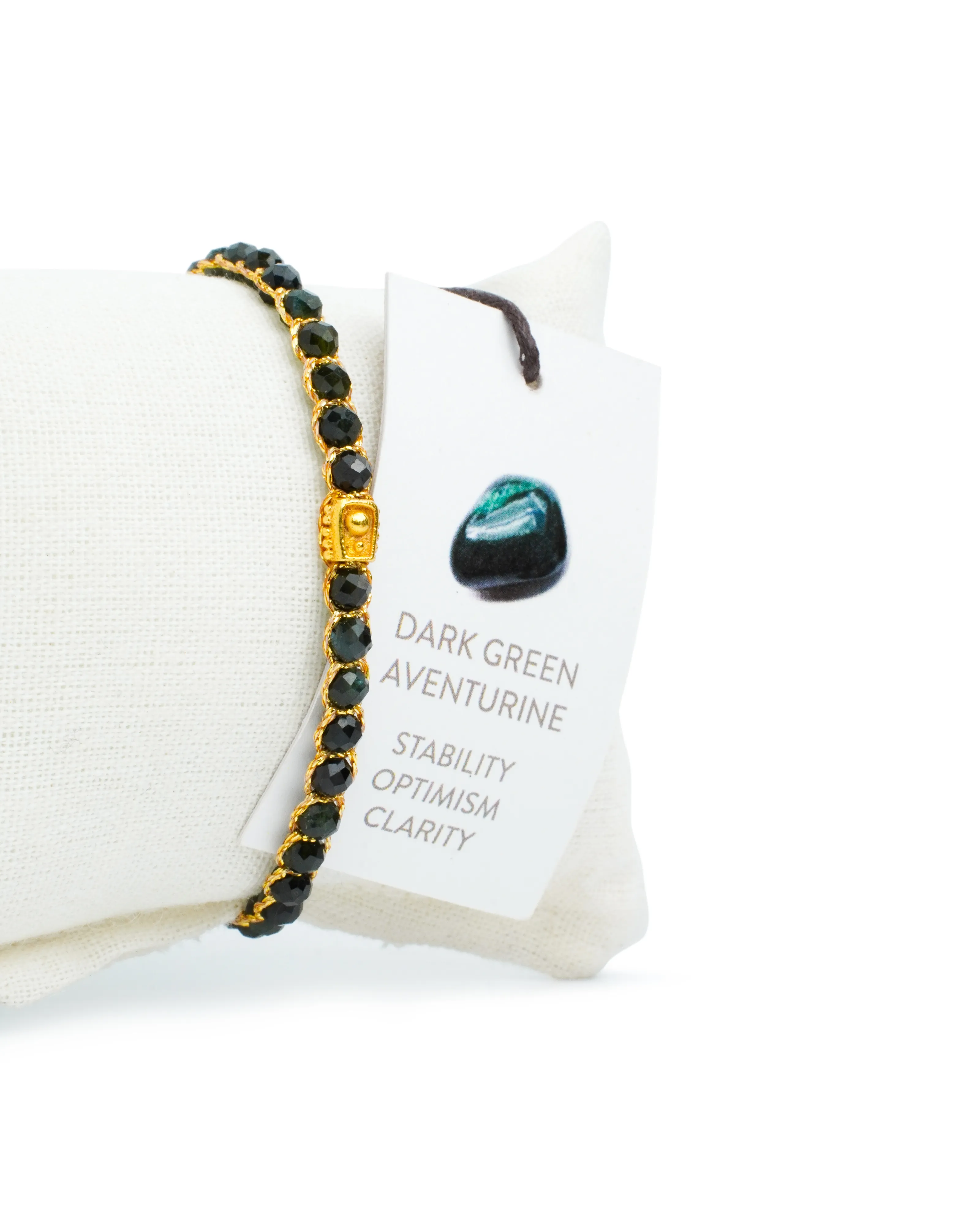 Dark Green Aventurine Bracelet | Gold