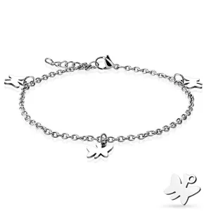 Dashing Stainless Steel 9"-10" Butterfly Charm Chain Anklet