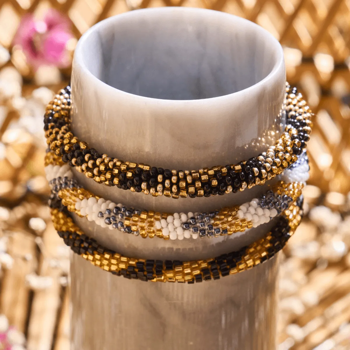 Desert Night | Himalayan Glass Bead Bracelet