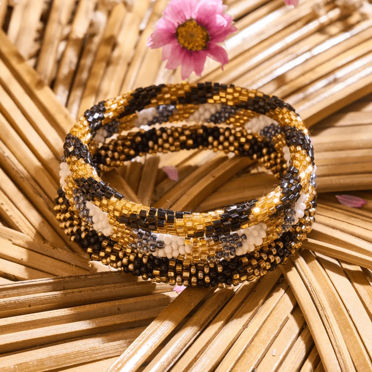 Desert Night | Himalayan Glass Bead Bracelet