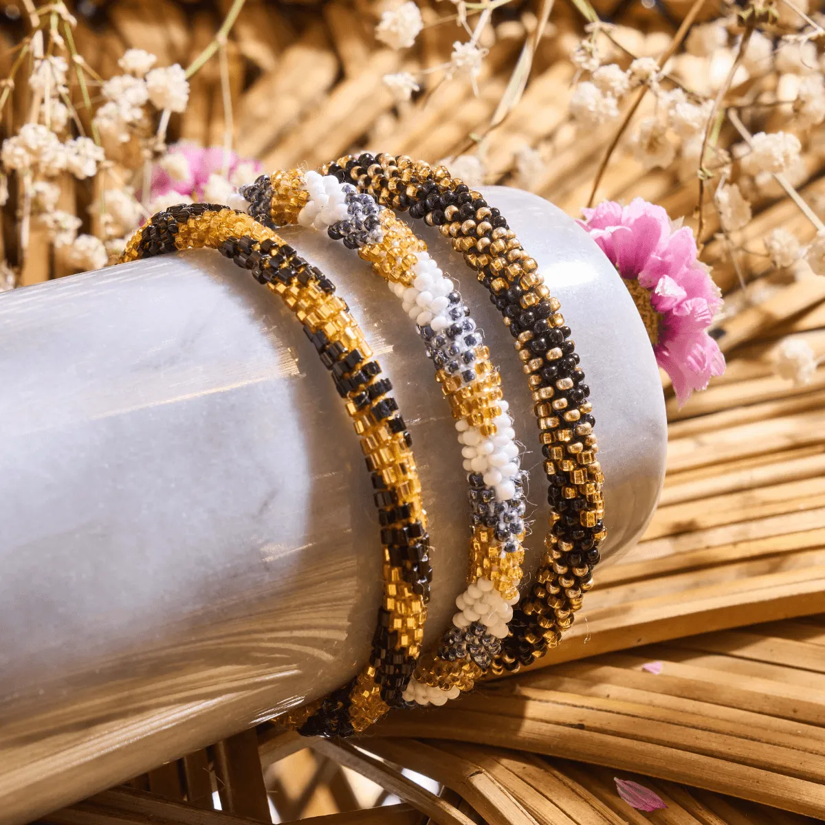 Desert Night | Himalayan Glass Bead Bracelet