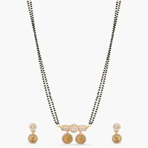 Dhriti Coin Antique Black Beads Necklace Set