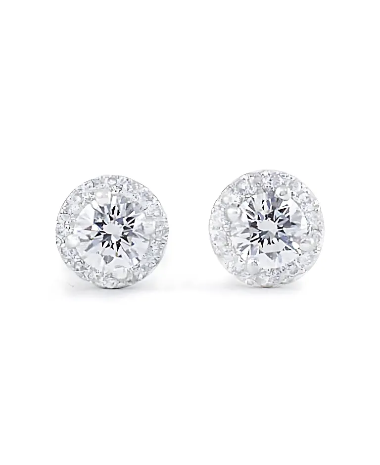 Diamond Halo Earrings