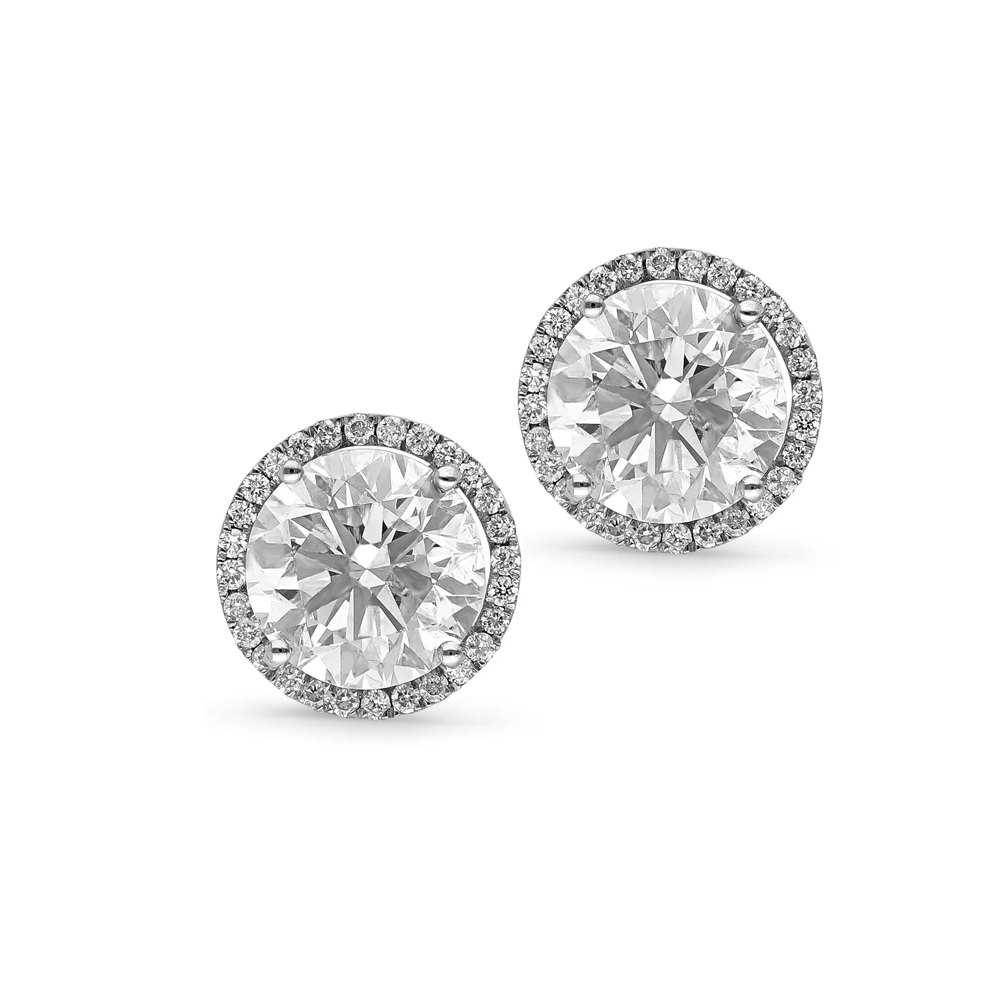Diamond Halo Studs - 5.3 Carat