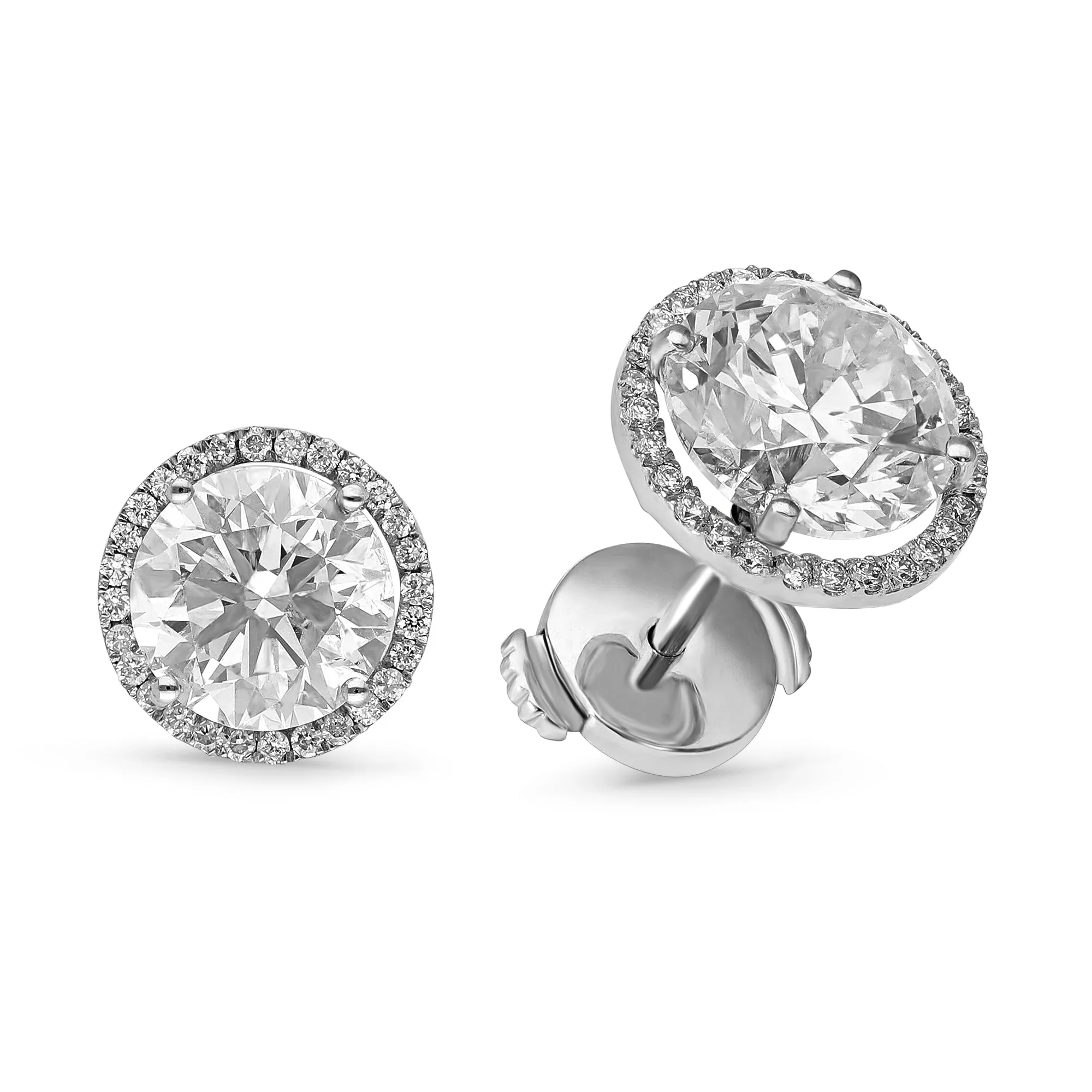 Diamond Halo Studs - 5.3 Carat
