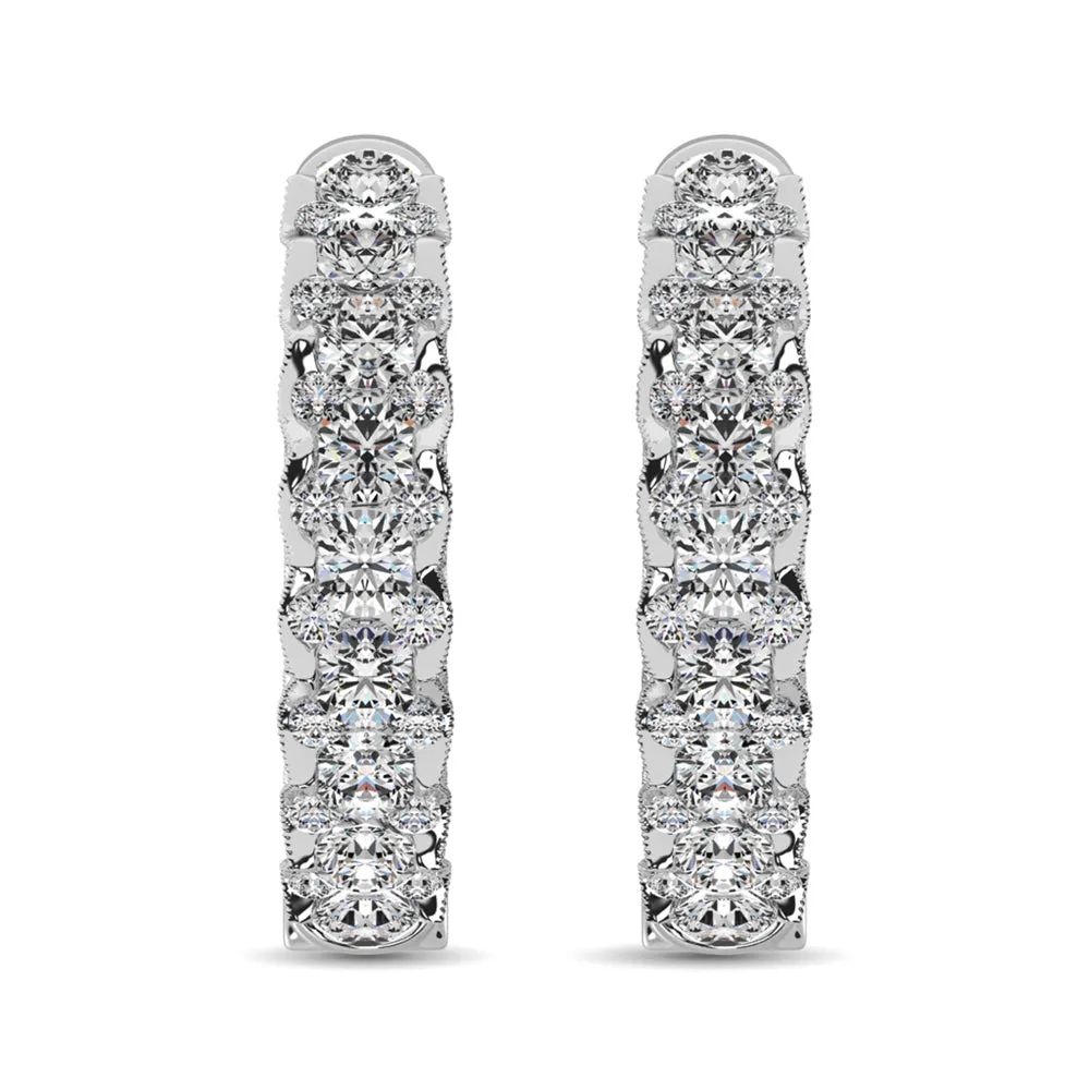 Diamond Hoops Inside Out - Available in 1.00 to 1.99 Carats in 10KT Yellow Gold