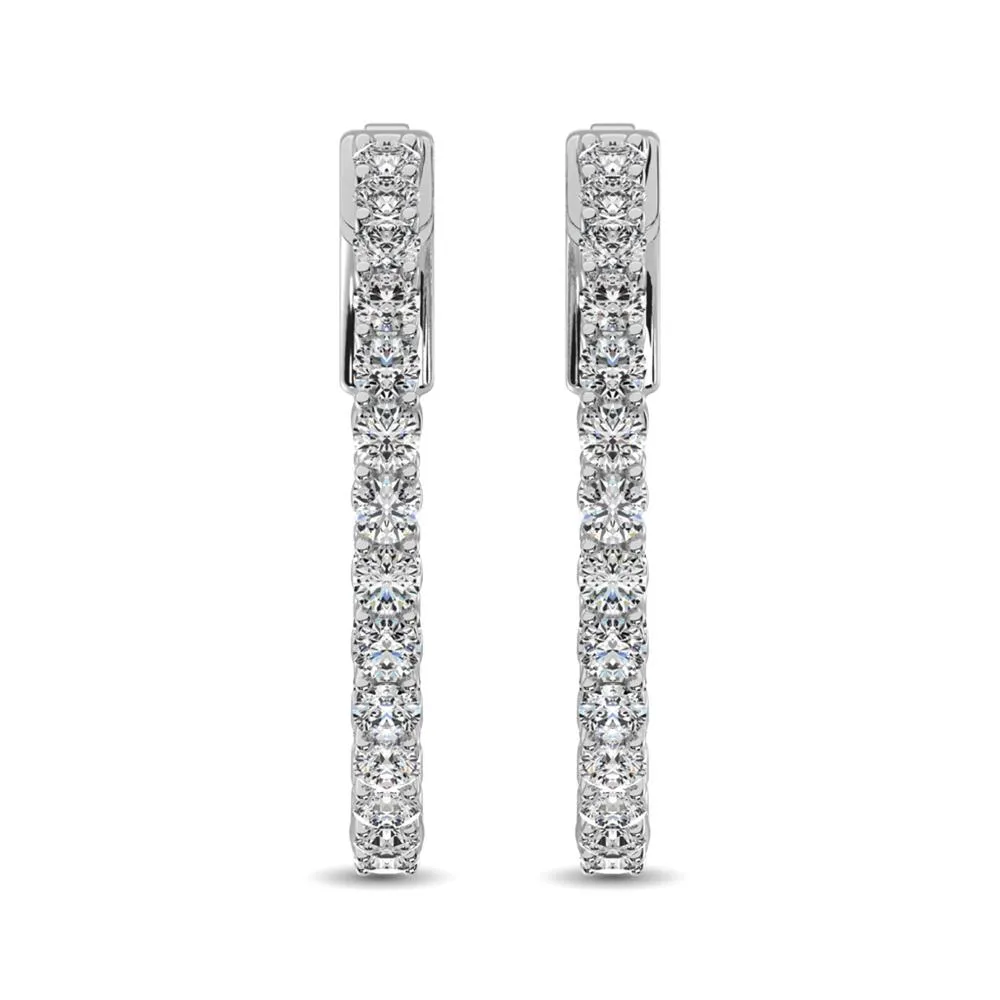 Diamond Hoops Inside Out - Available in 1.00 to 1.99 Carats in 10KT Yellow Gold