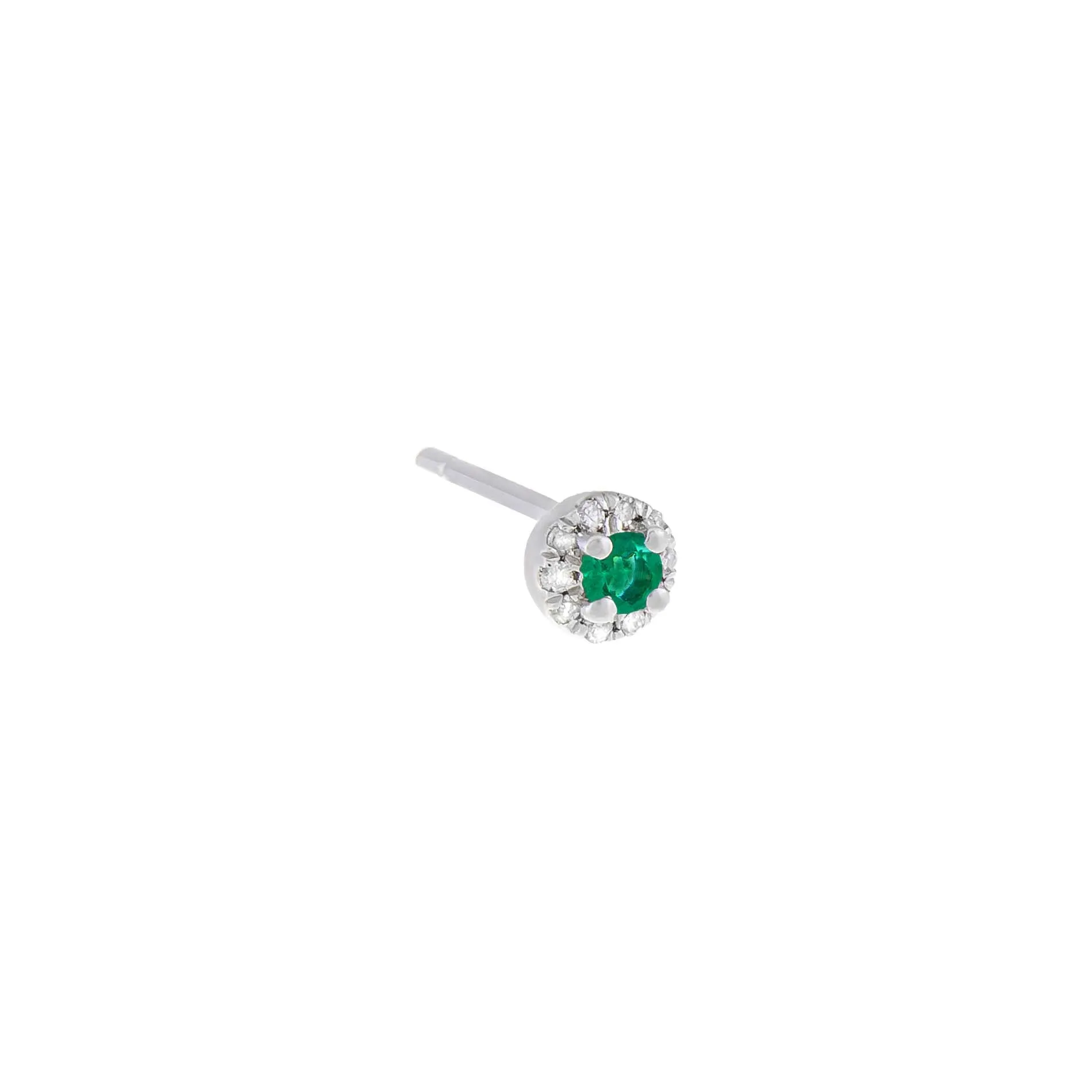 Diamond Mini Colored Stud Earring 14K