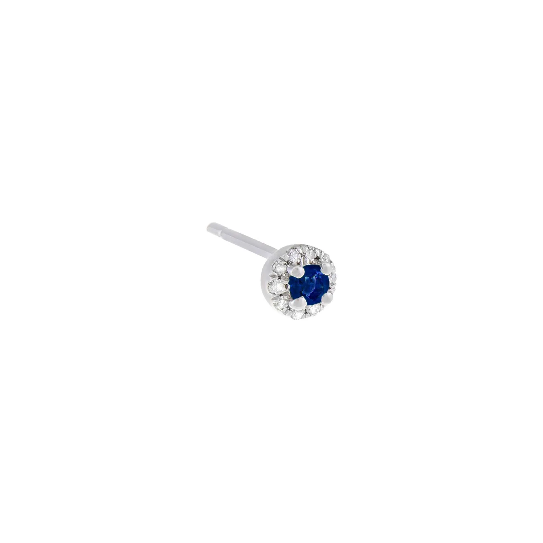Diamond Mini Colored Stud Earring 14K