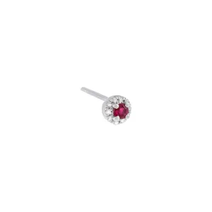 Diamond Mini Colored Stud Earring 14K
