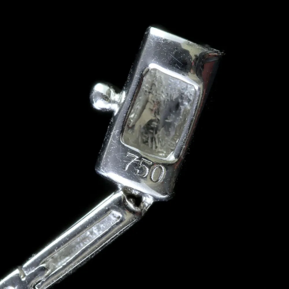 Diamond Necklace 18Ct White Gold Marquise Diamond Bow Dropper