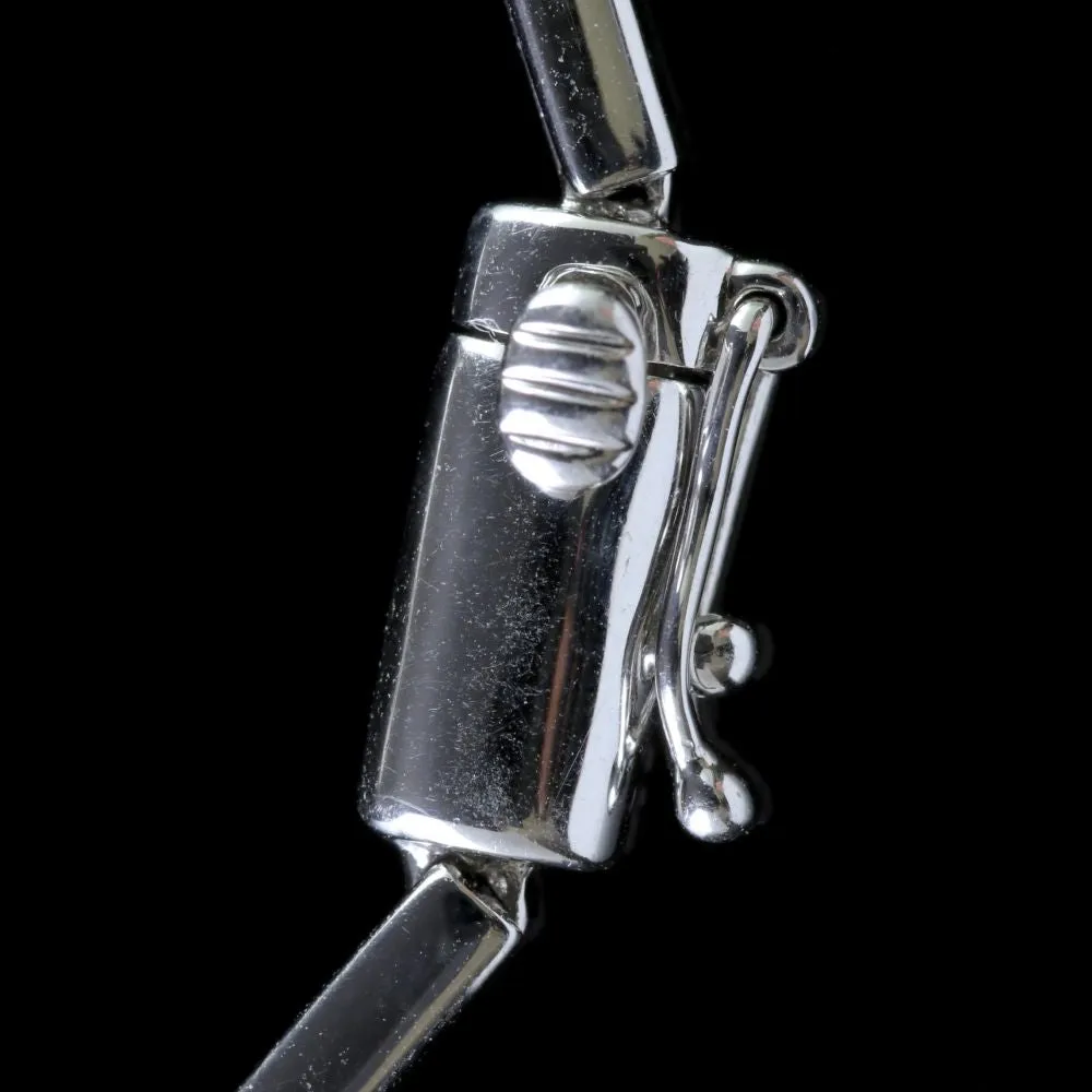 Diamond Necklace 18Ct White Gold Marquise Diamond Bow Dropper