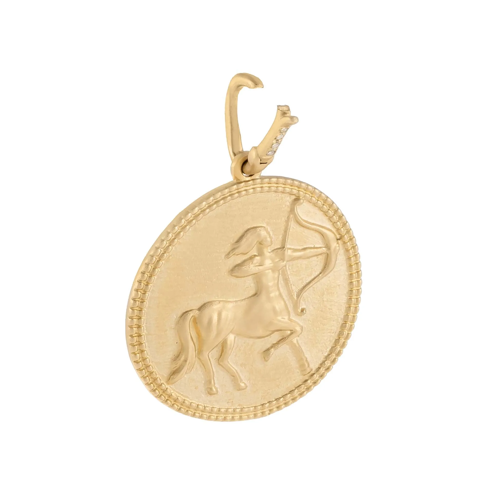Diamond Warrior Coin Charm 14K