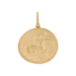 Diamond Warrior Coin Charm 14K