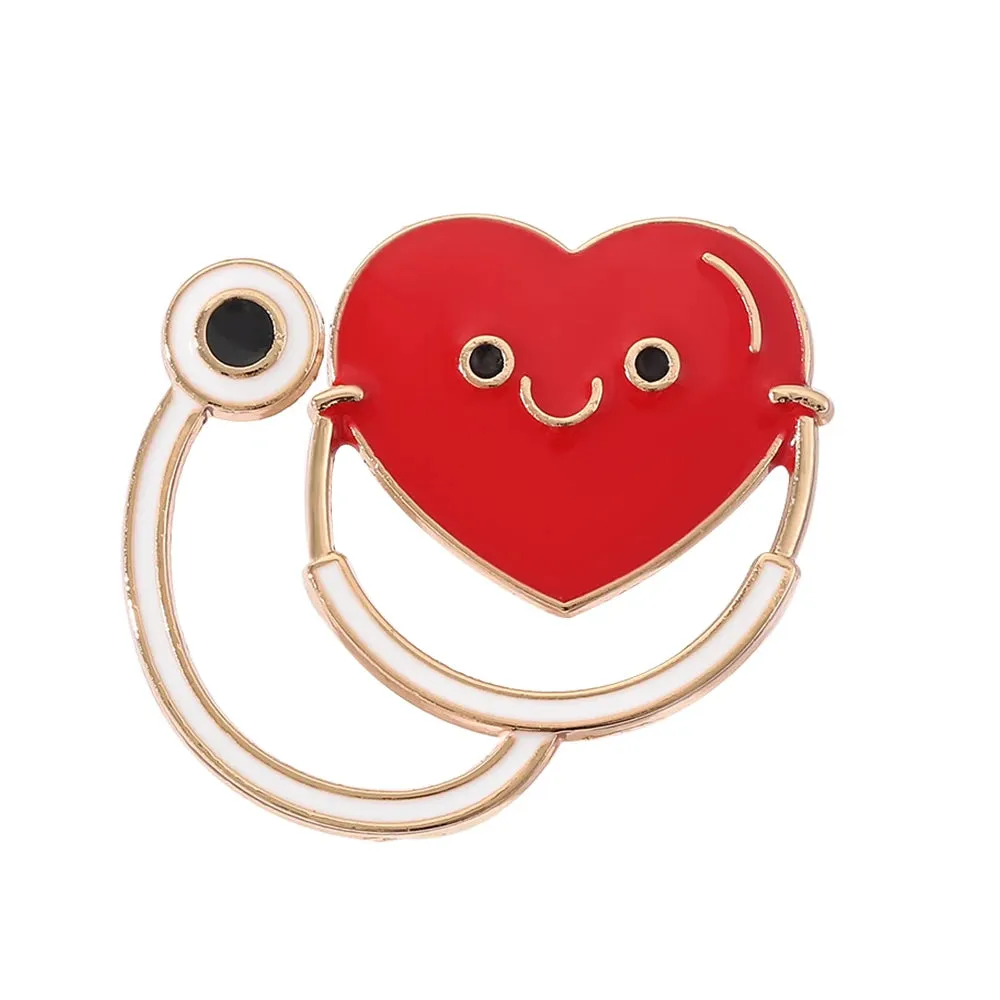 Doctor Nurse Stethoscope Shape Medical Medicine Brooch Pins